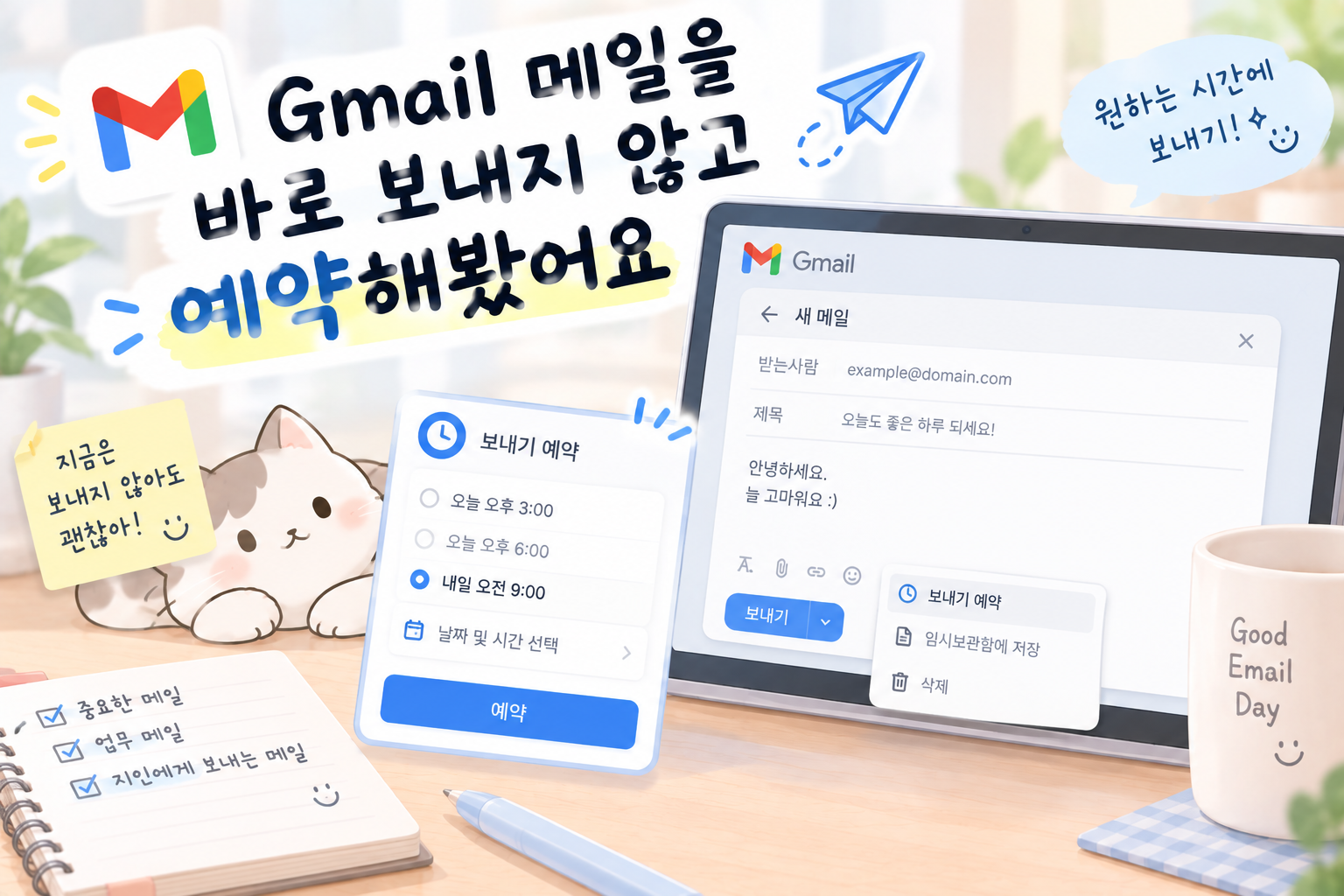 Gmail 메일을 바로 보내지 않고 예약해봤어요