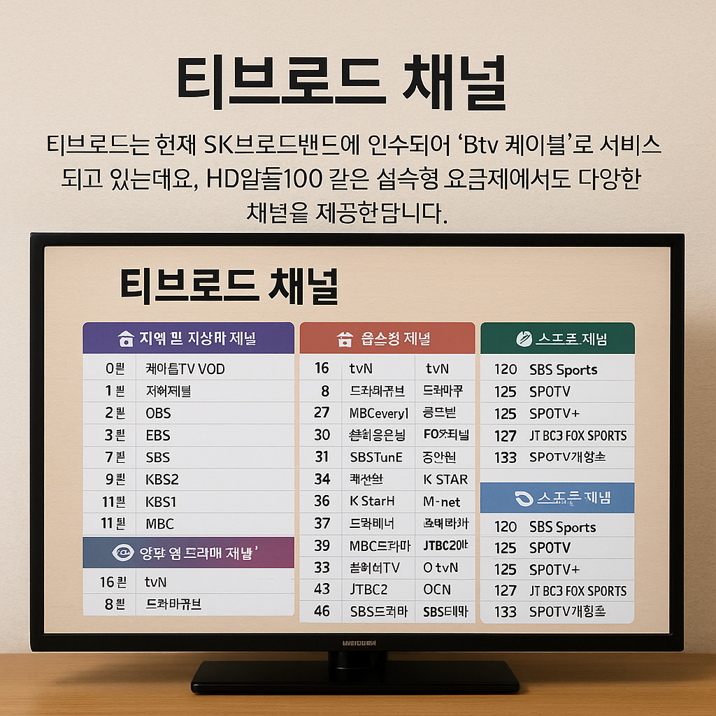 티브로드 채널 편성표