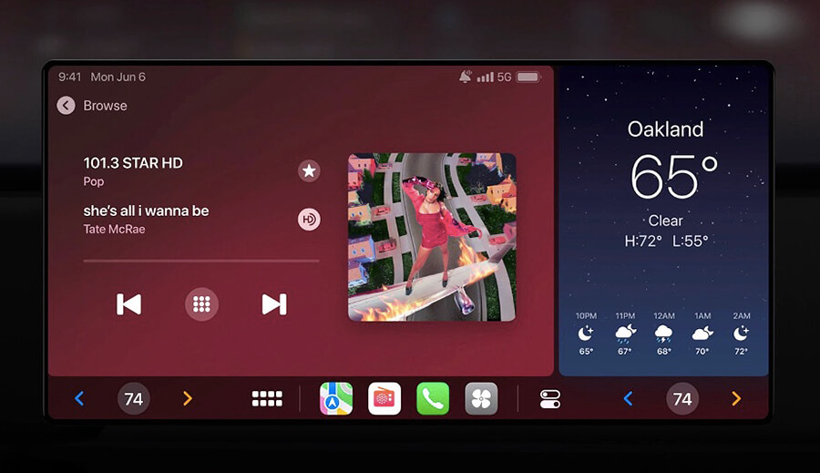 카플레이-음악재생앱-날씨앱