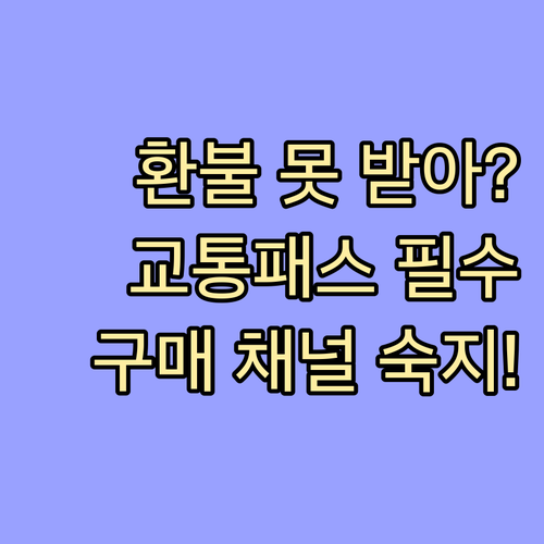 구매처 다르면 환불 불가! 교통패스 ..