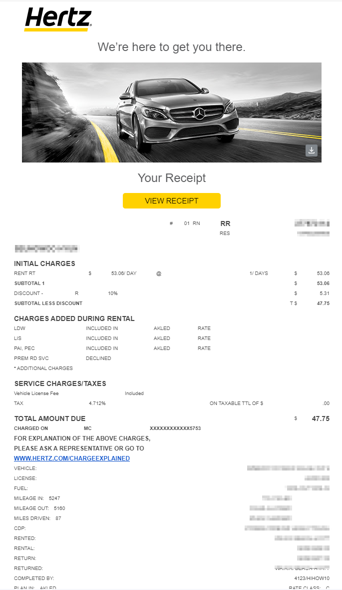 하와이 허츠 렌트 무인반납