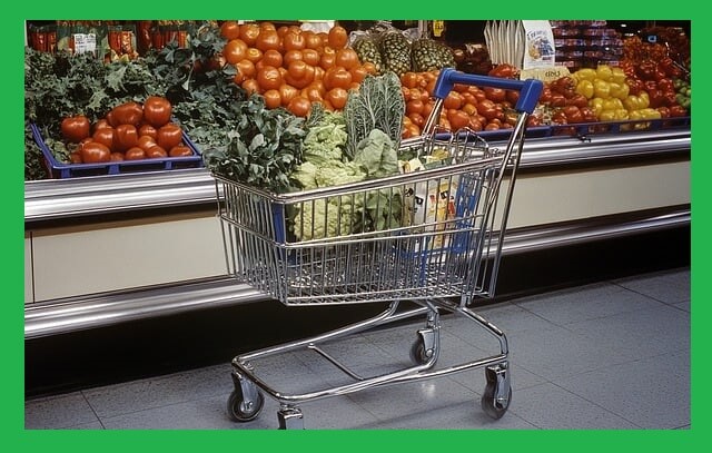 마트-쇼핑카트-채소