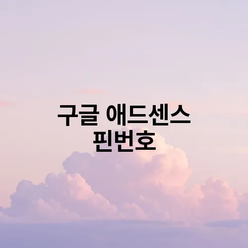구글 애드센스 핀번호