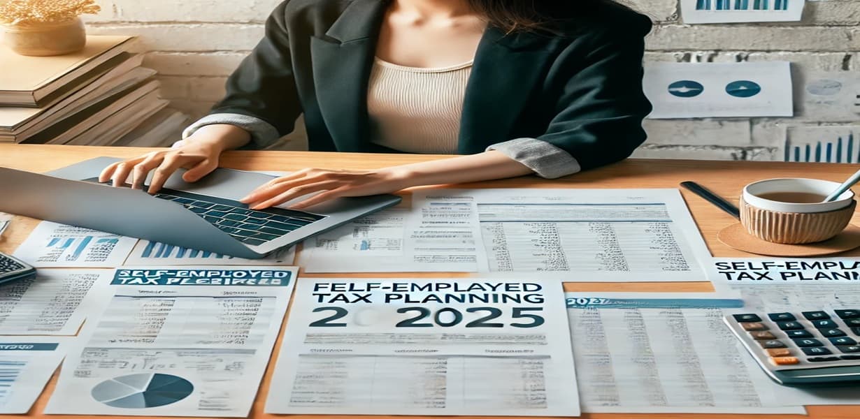 2025년 프리랜서 세무 전략을 계획하는 전문가의 작업 모습