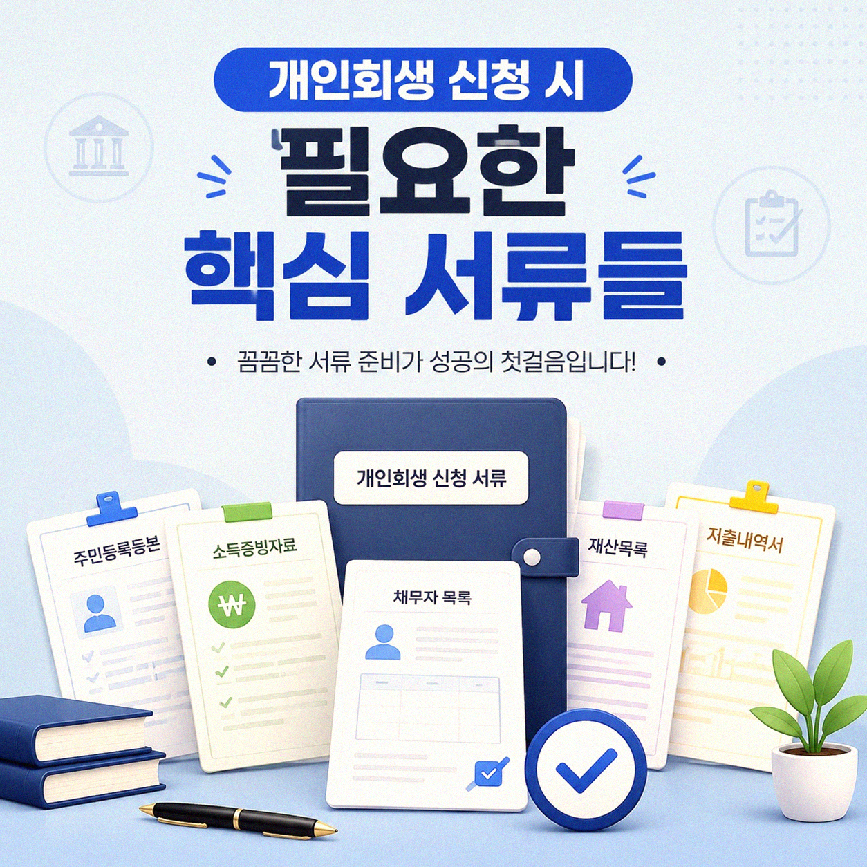 개인회생 신청할 때 필요한 서류는 뭐가 있나요