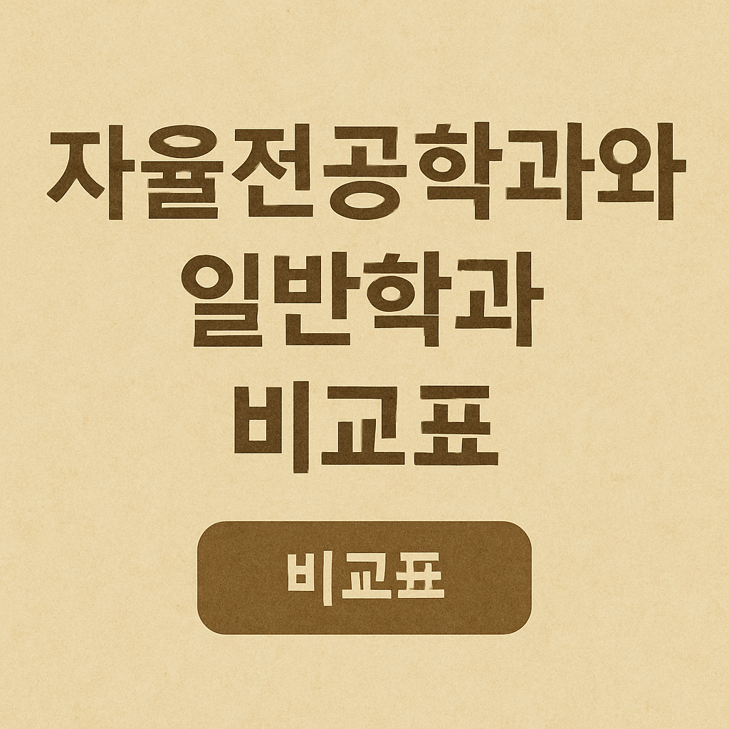 자율전공학과와 일반학과 비교표