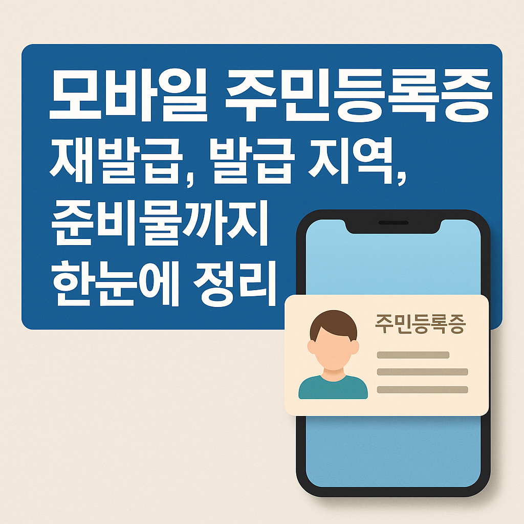 모바일 주민등록증 재발급 발급지역 준비물의 관련사진