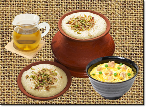 쌀 요리 및 미강유