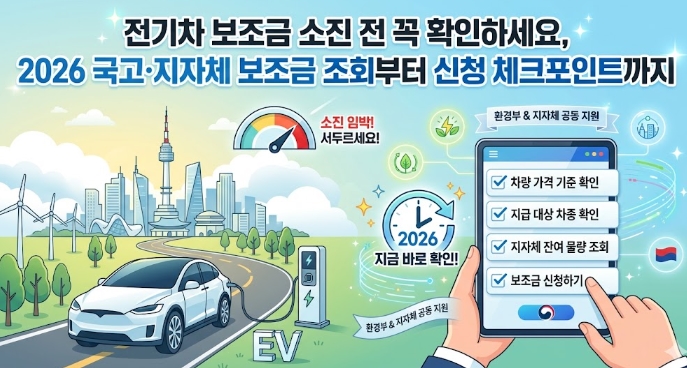 전기차 보조금 2026 조회방법 등 총정리
