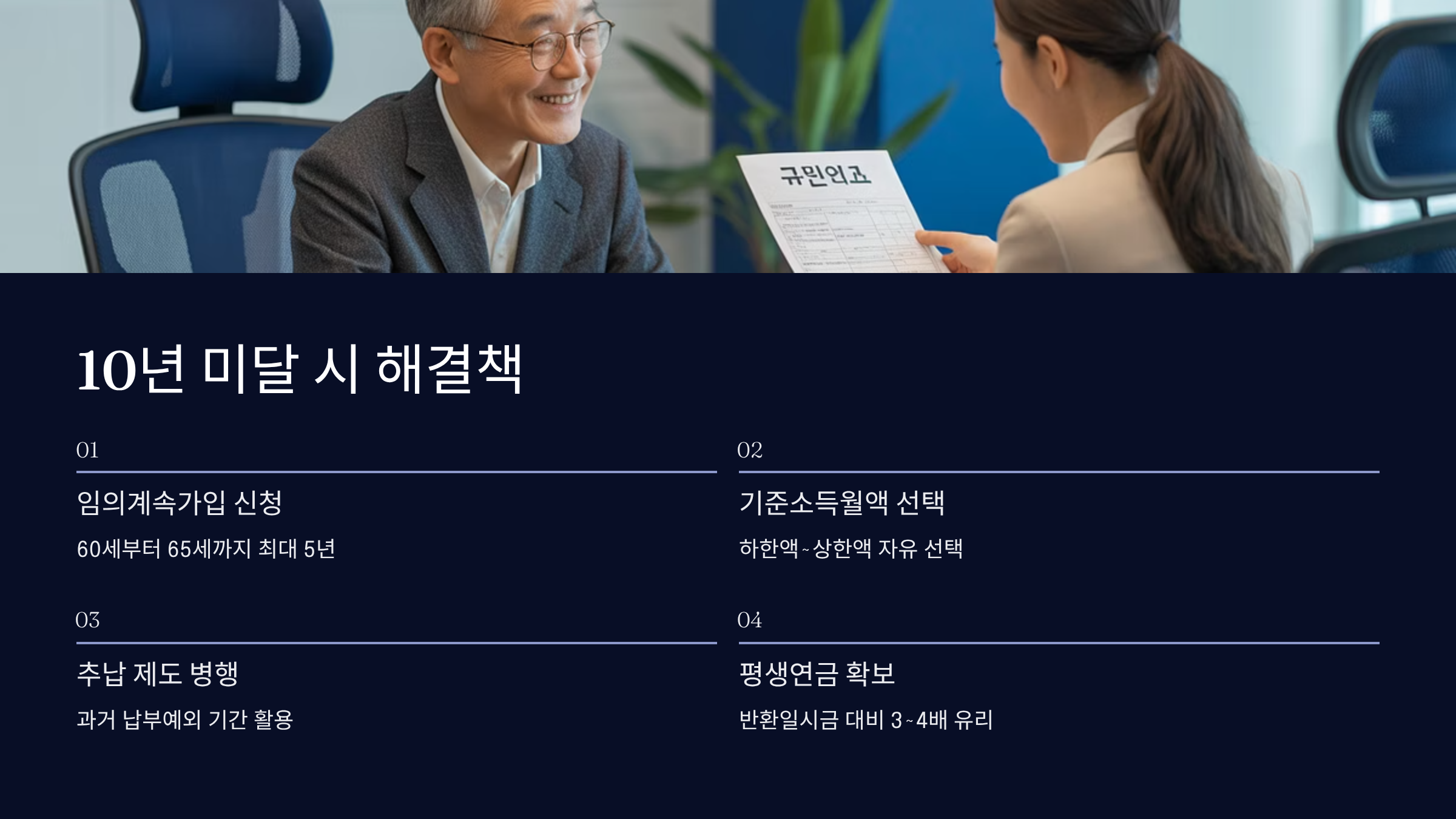 10년 미달 시 임의계속가입 활용법