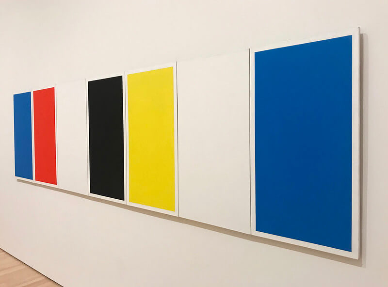 Ellsworth Kelly
Red Yellow Blue White and Black with White Border, 1952-1953.