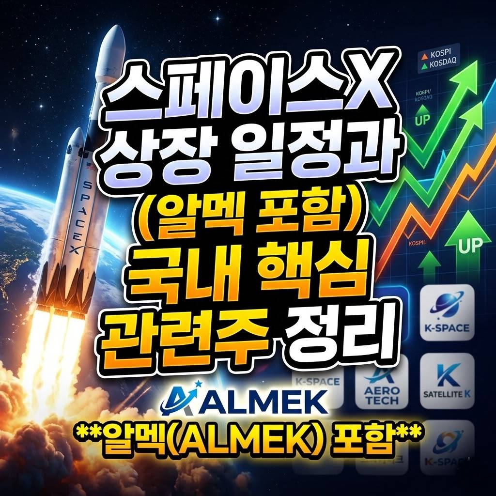스페이스X 상장 일정과 알멕 포함 국내 핵심 관련주 정리
