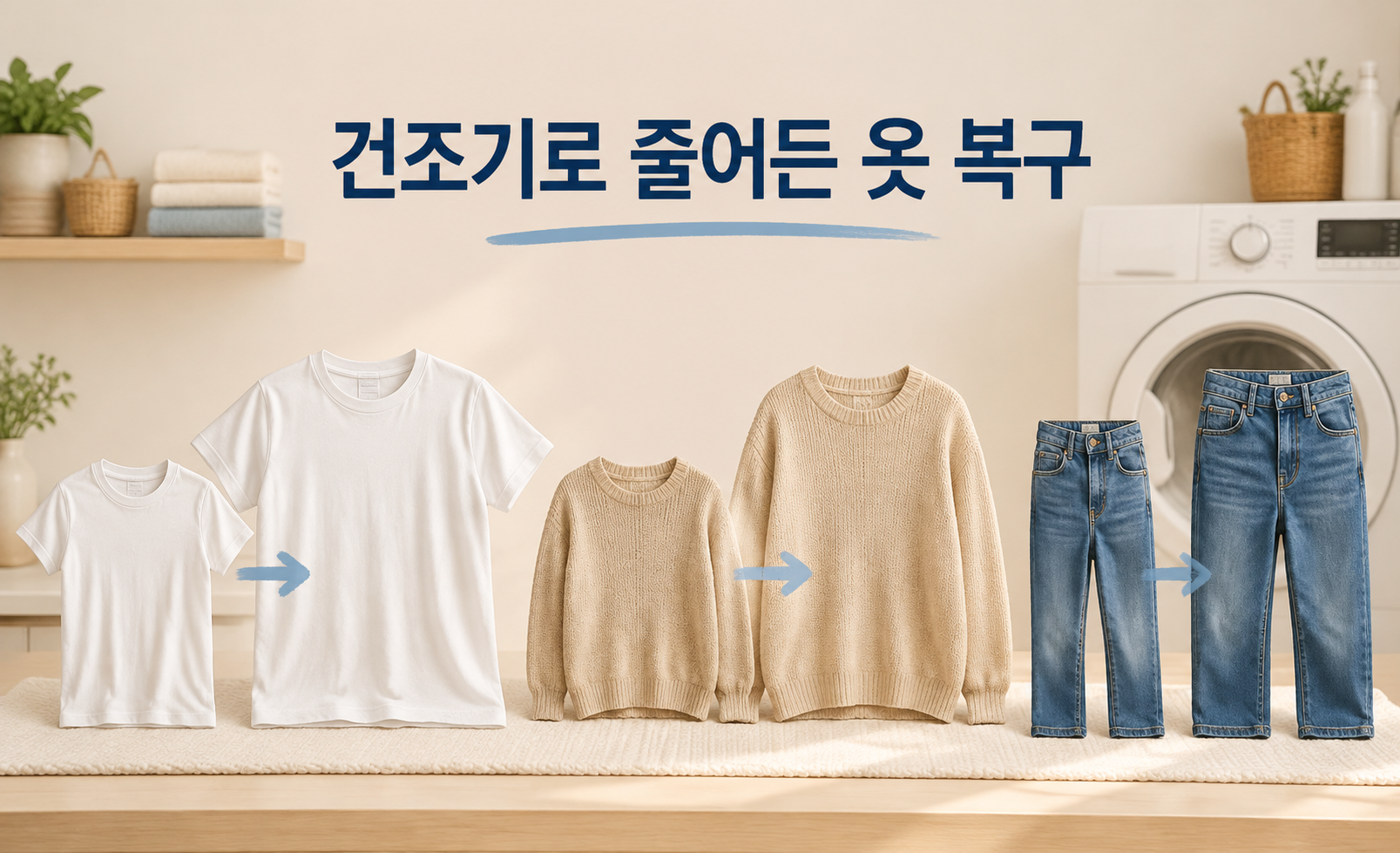 건조기로 줄어든 옷 복구 방법과 소재별 늘리는 법