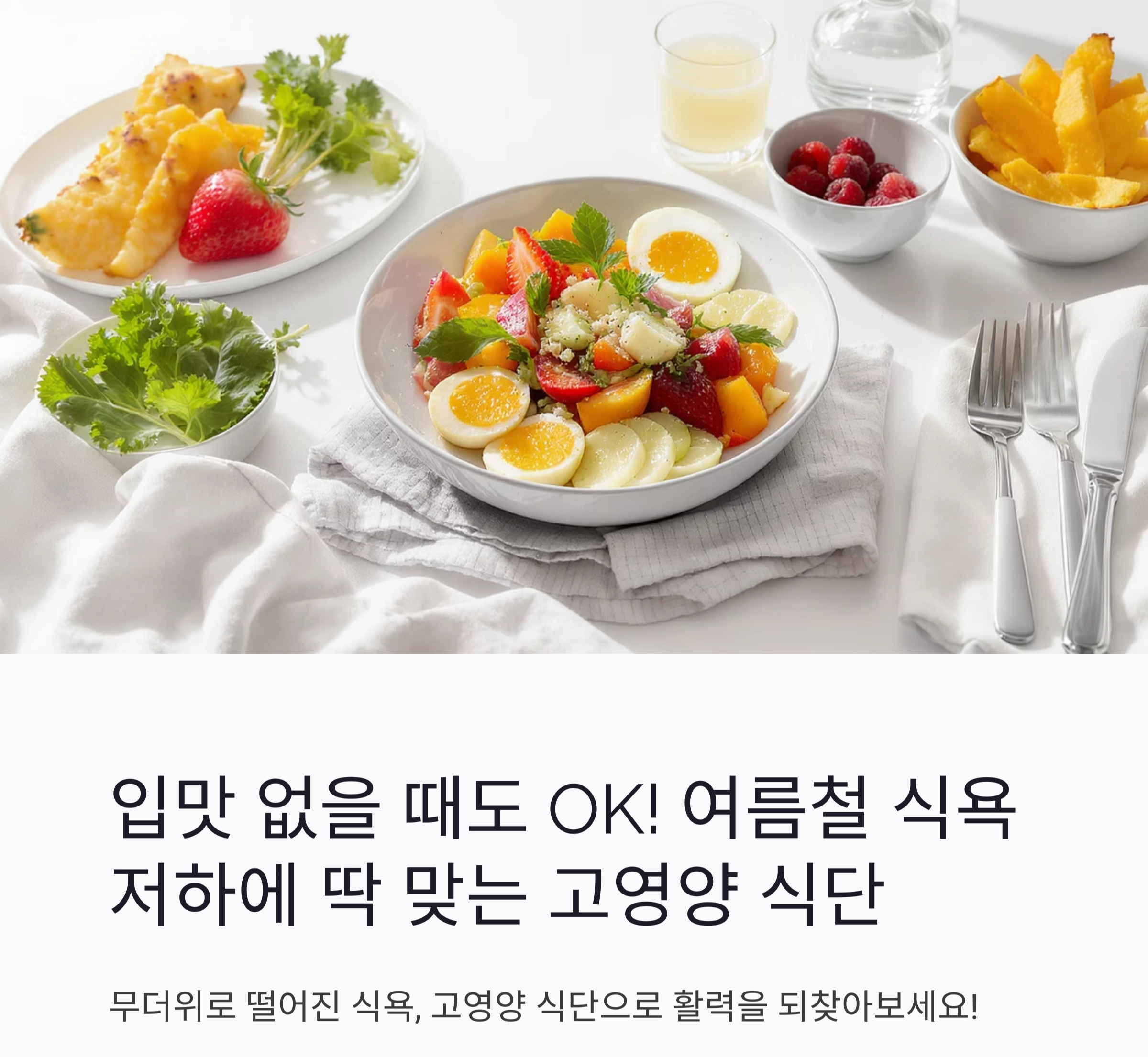 입맛 없을 때도 OK! 여름철 식욕 저하에 딱 맞는 고영양 식단