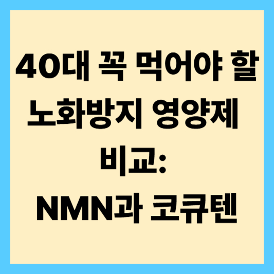 40대 이후 꼭 먹어야 할 노화방지 영양제 비교: NMN과 코큐텐