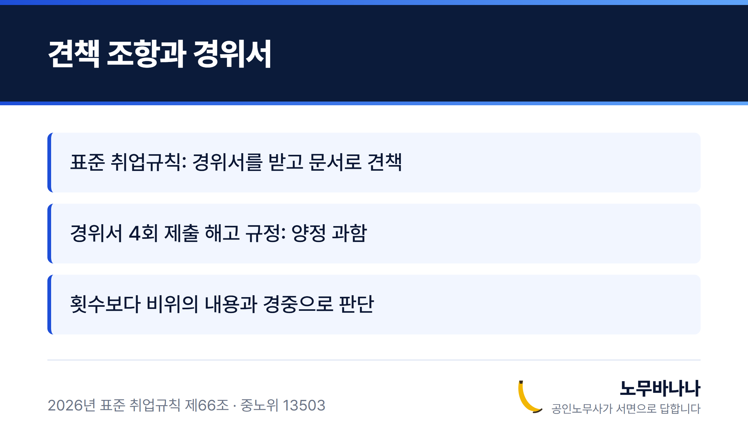 견책 조항과 경위서