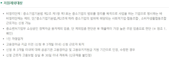 소상공인 버팀목 지원 제외대상