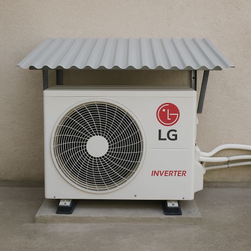 실외기에 직사광선 차단막 설치