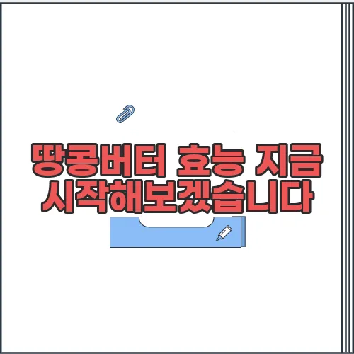 땅콩버터 효능 지금 시작해보겠습니다