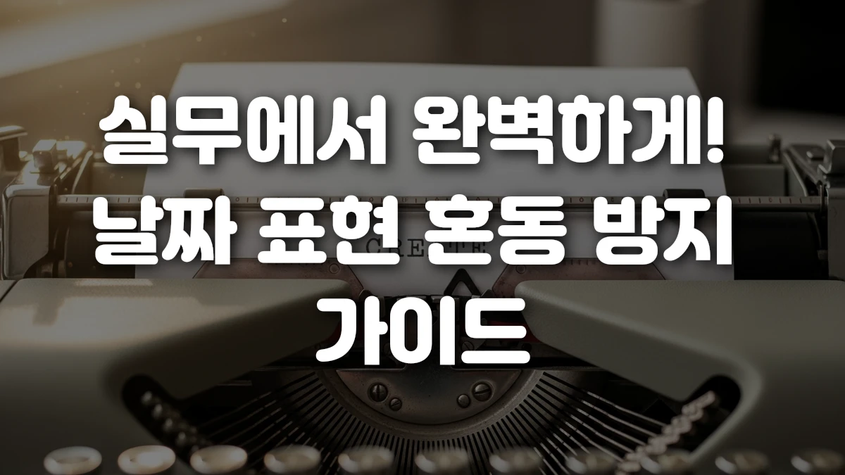 실무에서 완벽하게 날짜 표현 혼동 방지 가이드