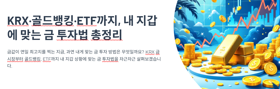 KRX·골드뱅킹·ETF까지, 내 지갑에 맞는 금 투자법 총정리