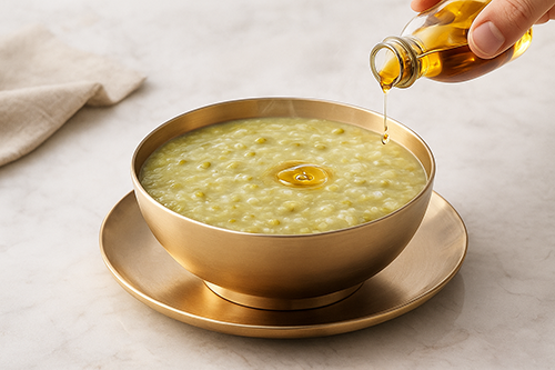 녹두죽에 참기름 넣기