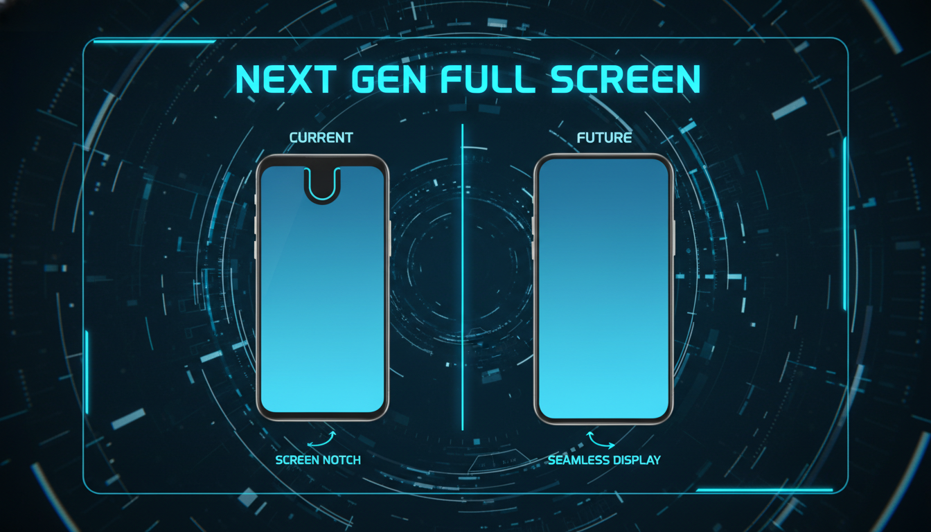 아이폰 18에 적용될 언더 디스플레이 페이스 아이디와 풀스크린 기술 예상도