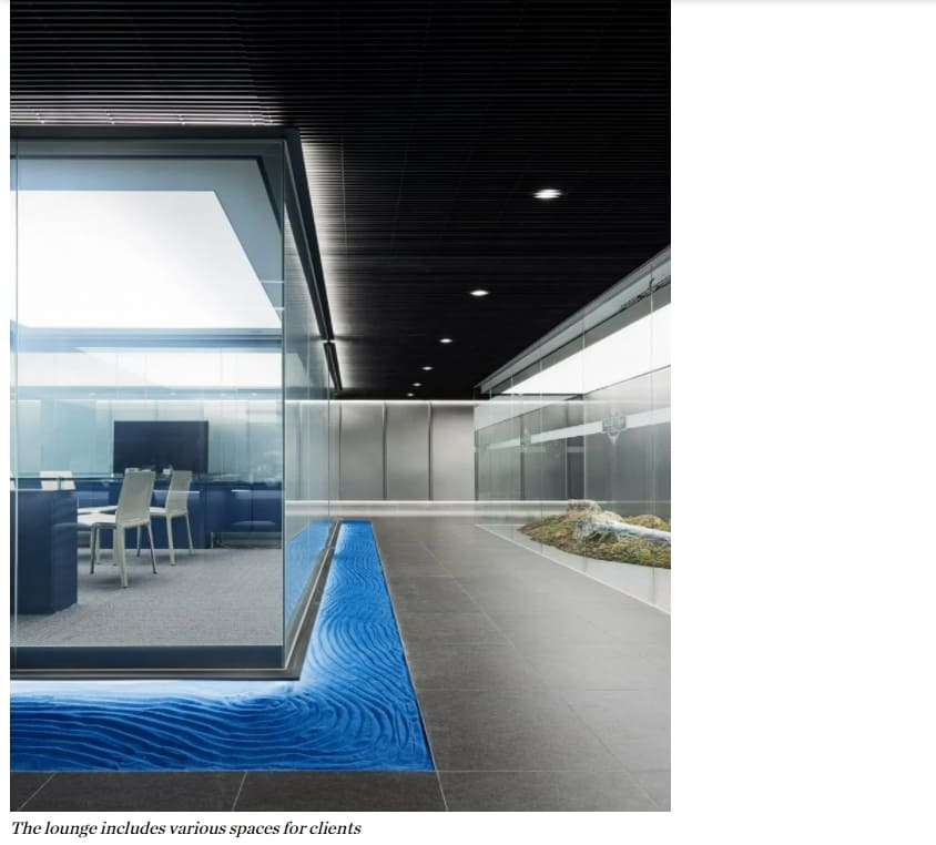 한국의 은행 라운지, 플로팅 미팅룸으로 디자인하다 Intg designs Korean bank lounge with 