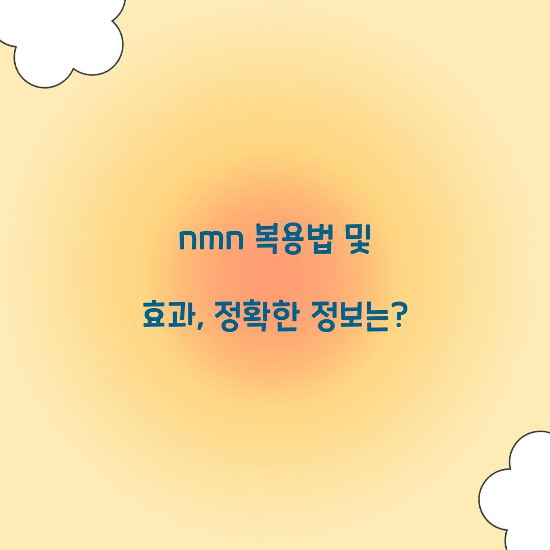 nmn 복용법