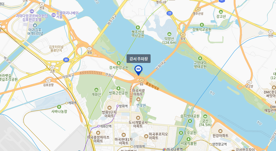 강서 한강공원 주차장 위치