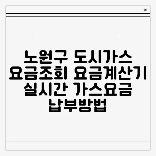 노원구 도시가스 요금조회 요금계산기 실시간 가스요금 납부방법