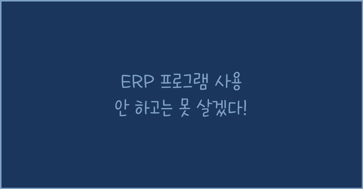 ERP 프로그램