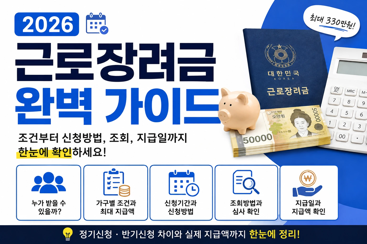 2026 근로장려금 완벽 가이드 조건부터 신청방법, 조회, 지급일까지 한눈에 확인하세요