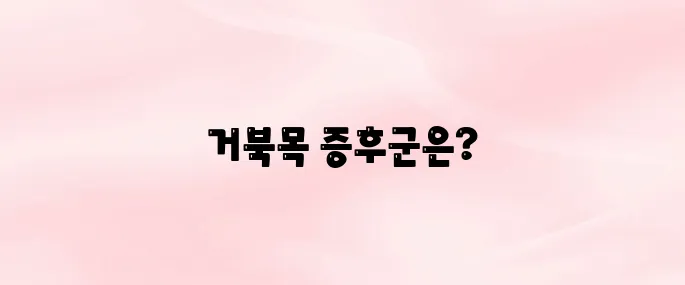 거북목 증후군 증상 및 치료 방법
