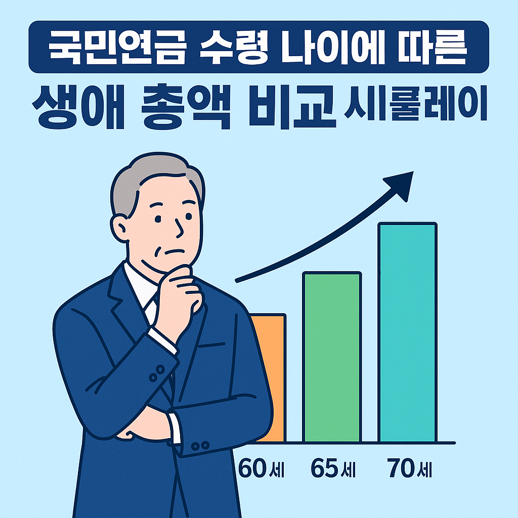 국민연금 수령 나이에 따른 생애 총액 비교 시뮬레이션