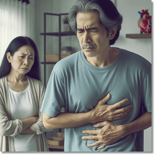 심장 통증이 있는 노인 사진