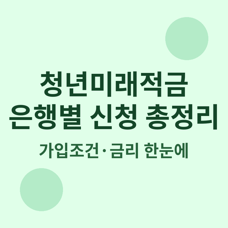 2026 청년미래적금 은행별 신청방법 관련 썸네일