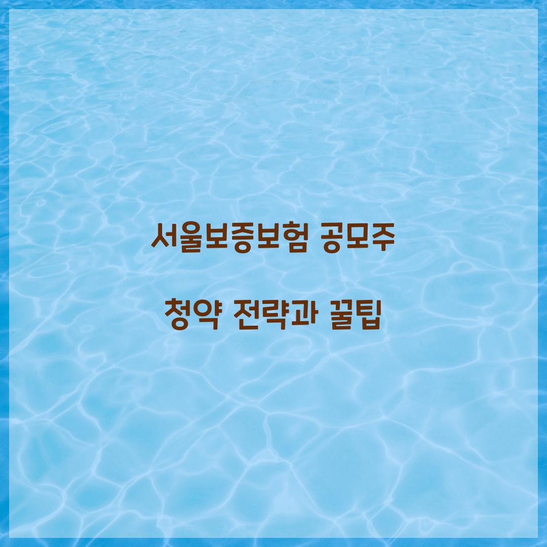 서울보증보험 공모주
