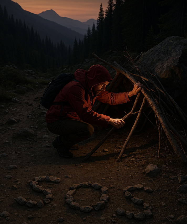 산악 조난으로 구조 요청하는 사람