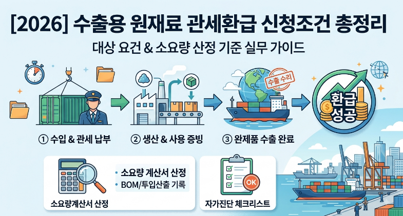 수출용 원재료 관세환급 신청조건 총정리 (2026)