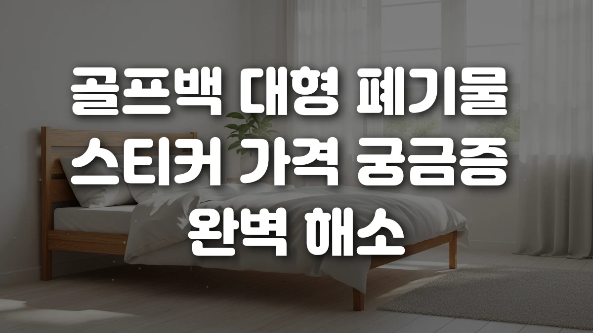 골프백 대형 폐기물 스티커 가격 궁금증 완벽 해소