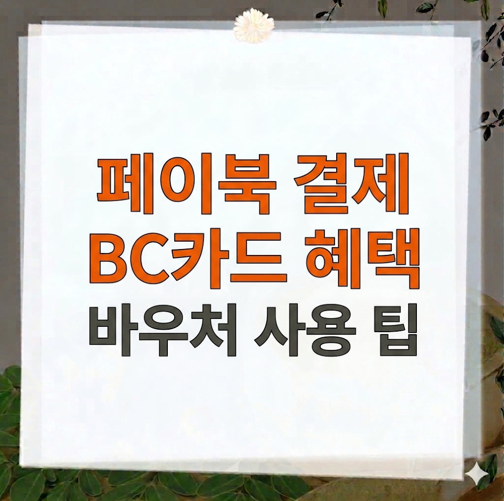 페이북 결제 BC카드 혜택, 바우처 사용 팁