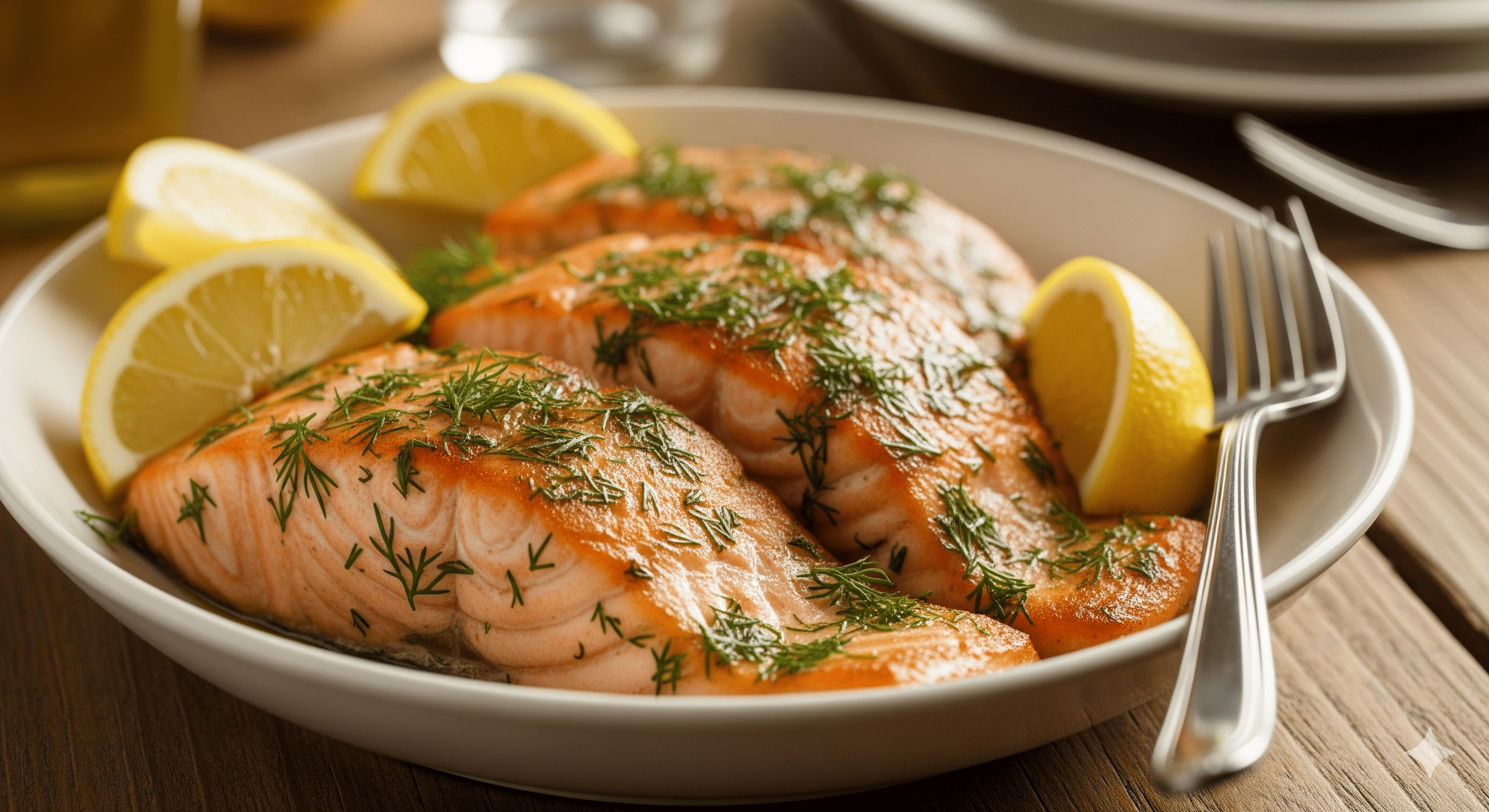 오메가-3가 풍부한 연어 요리.