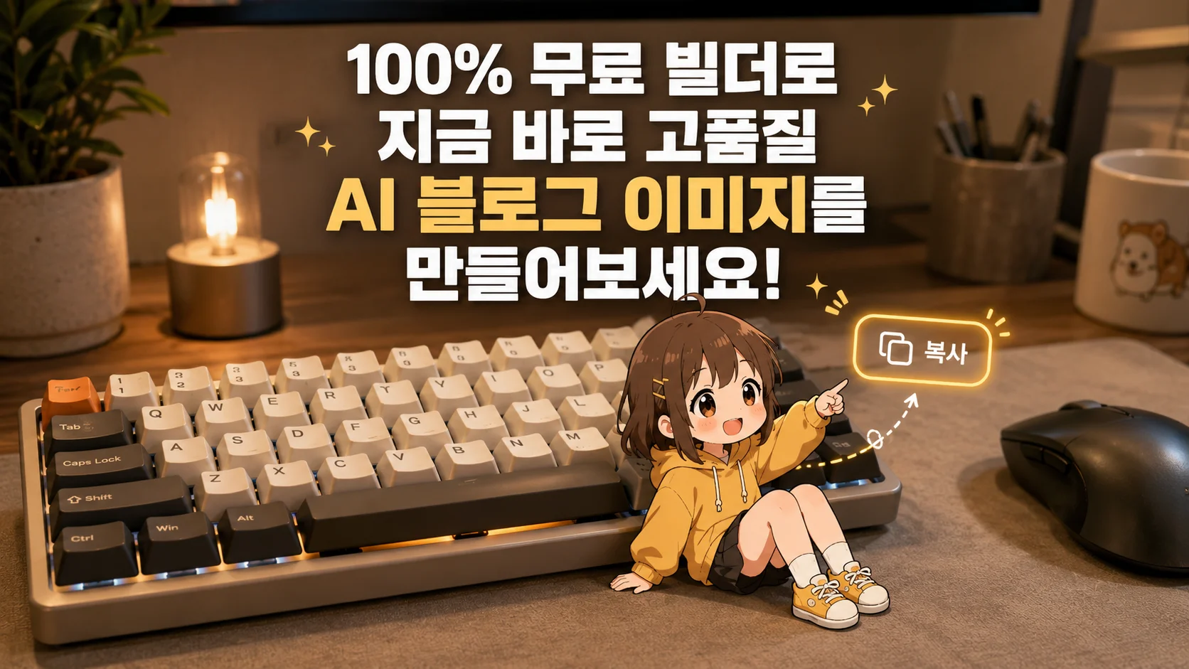 AI 블로그 이미지 생성 프롬프트 추천｜무료 AI 이미지 빌더 홍보용 대표 이미지 만들기