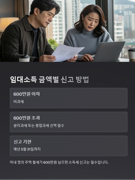 임대소득 금액별 신고 방법