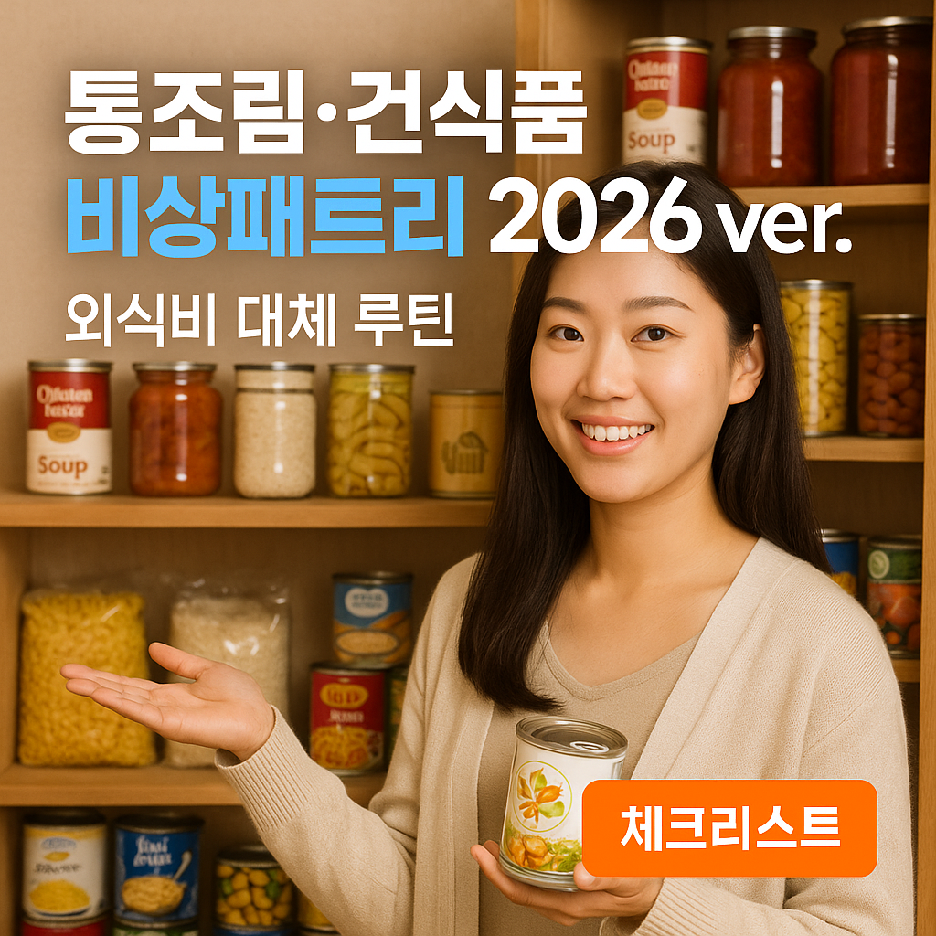 통조림·건식품 비상패트리 2026 ver. | 외식비 대체 루틴