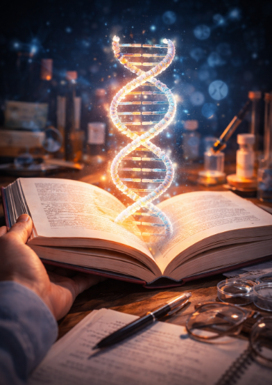 책, 유전자 관련 이미지
