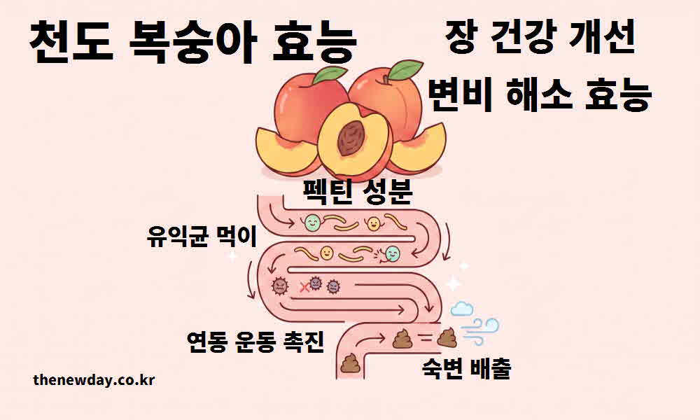 천도 복숭아 효능 장 건강 개선 변비 해소