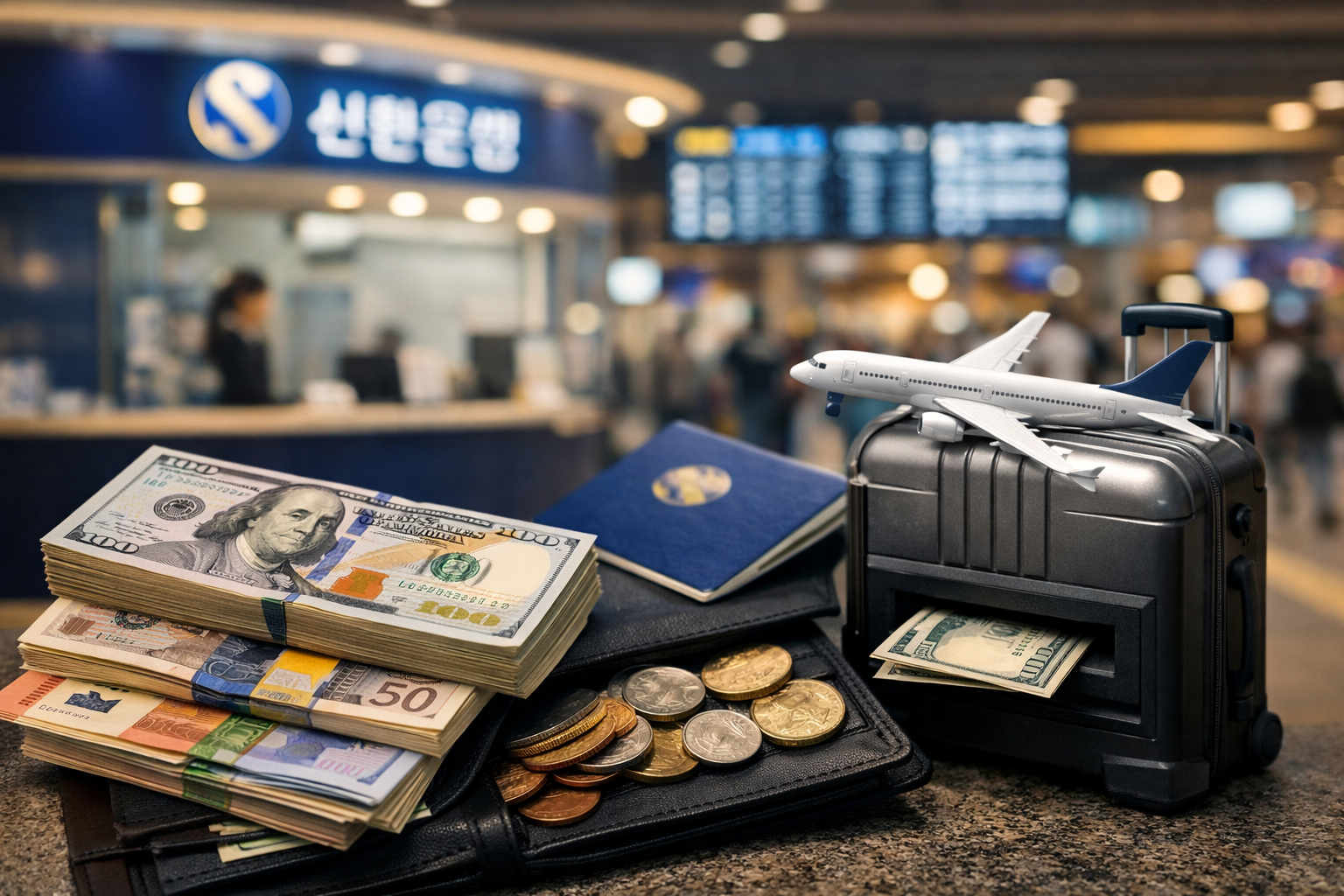 김포공항 신한은행 환전 총정리|출국장 위치·환전시간·ATM·수수료·쏠편한환전 꿀팁 관련 사진