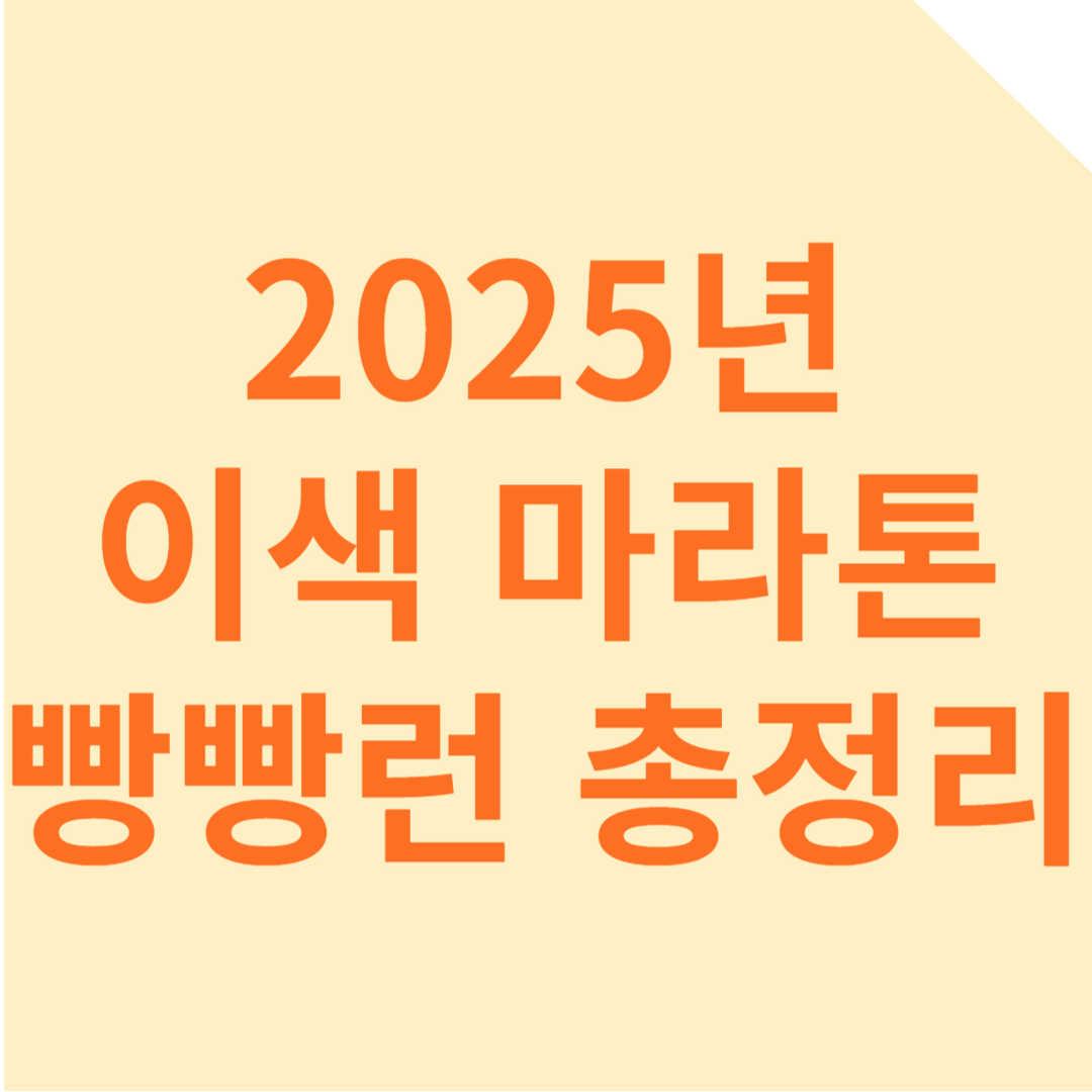 2025년 가장 핫한 이색 마라톤 빵빵런 완벽 정리 총정리